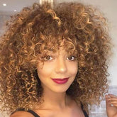 18 Inch Blonde Afro Kinky Curly Synthetic Wig